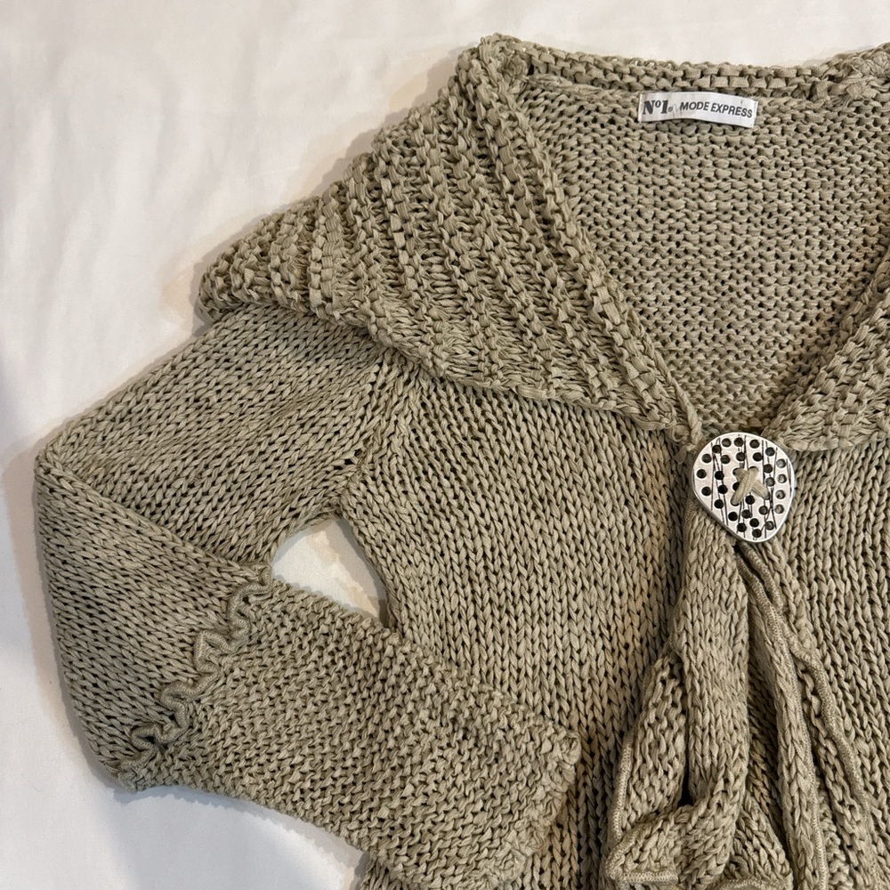 No1 Mode Express Grey Tan Cardigan